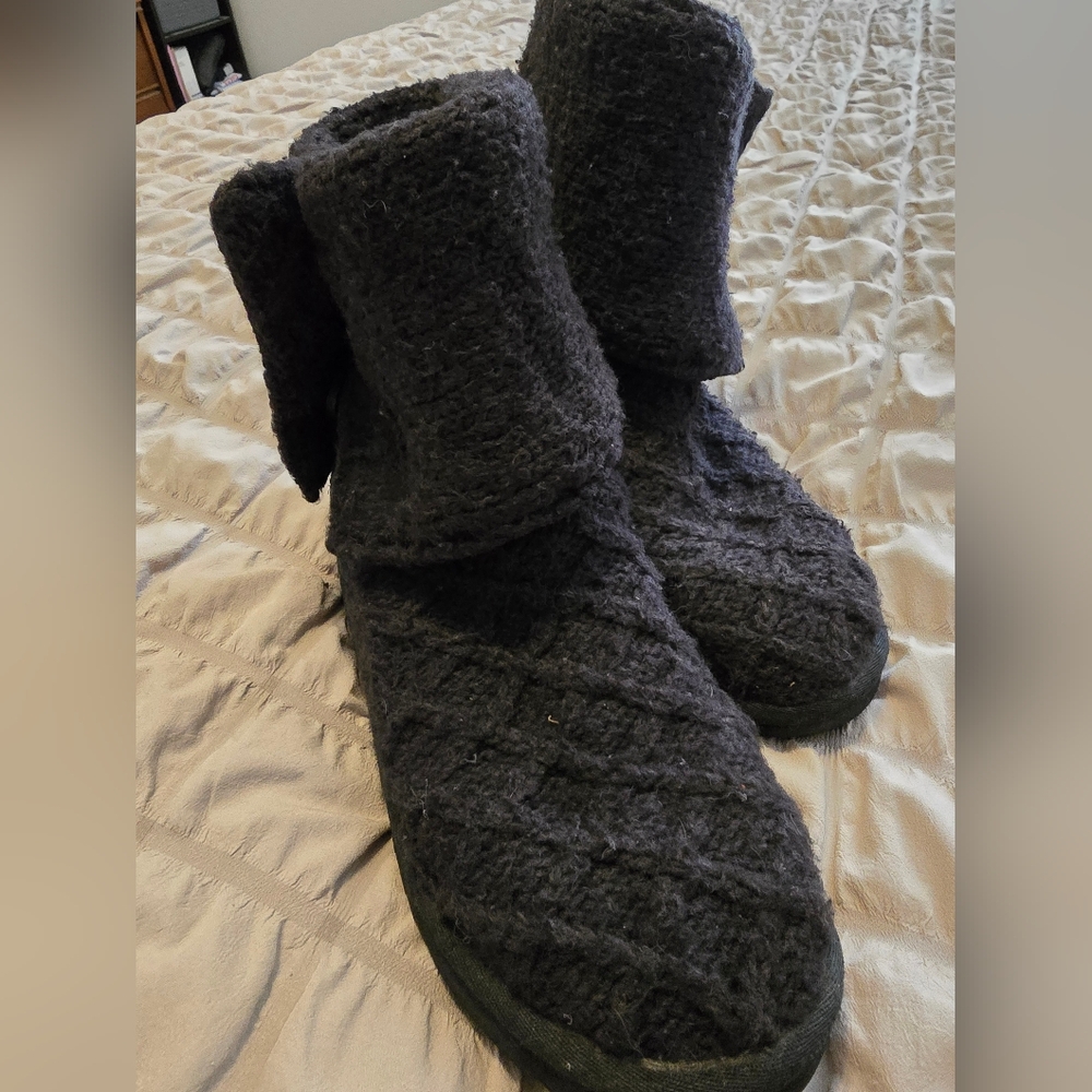 KIDS UGG LATTICE CARDY BLack